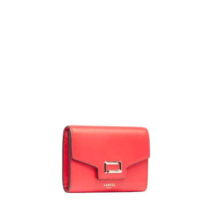 Rectangular Flap Compact Wallet Kiss Red Women Lancel Purse