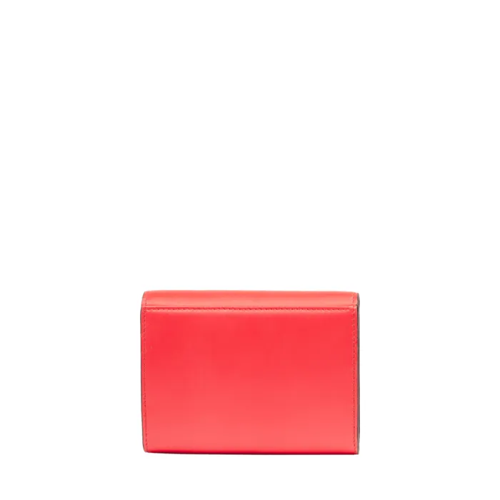 Rectangular Flap Compact Wallet Kiss Red Women Lancel Purse