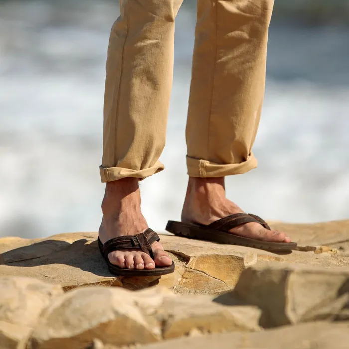 Reef Sandals Men Voyage Lux Dark Brown