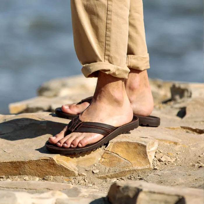 Reef Sandals Men Voyage Lux Dark Brown