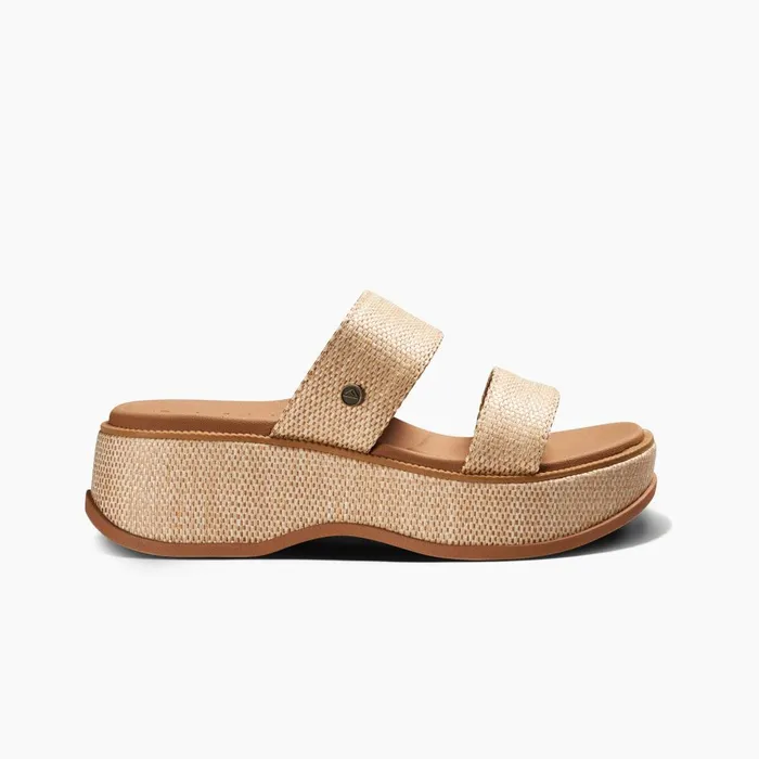 Reef Sandals Women Lofty Lux Hi Tan Raffia