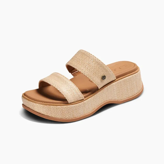 Reef Sandals Women Lofty Lux Hi Tan Raffia