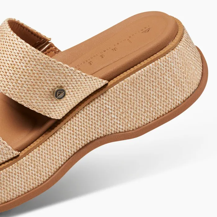 Reef Sandals Women Lofty Lux Hi Tan Raffia