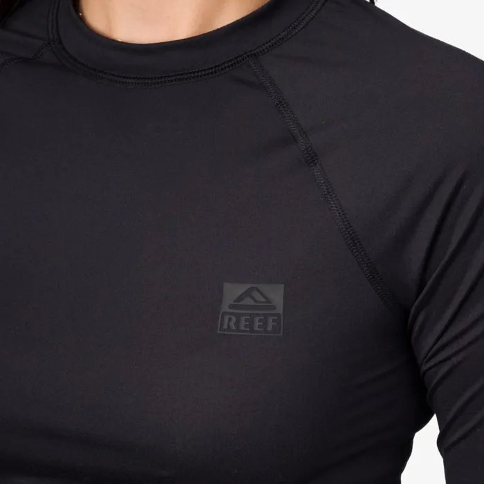 Reef Sets Women Crest Crop Long Sleeve Surf Shirt Caviar