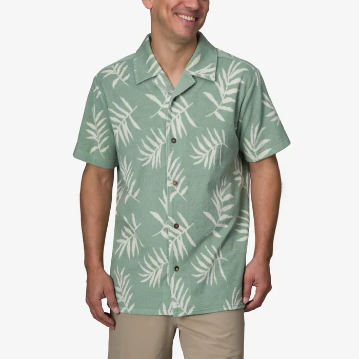 Reef TShirts and Shirts Men Kenji Short Sleeve Terry Knit Shirt Almond Milk