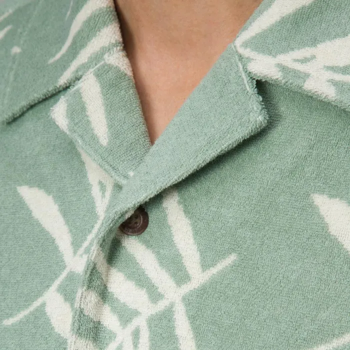 Reef TShirts and Shirts Men Kenji Short Sleeve Terry Knit Shirt Almond Milk