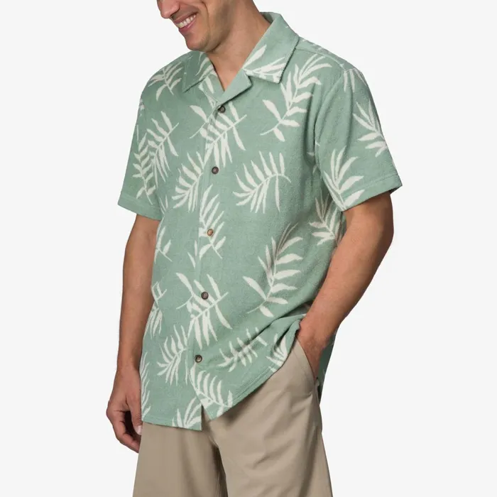 Reef TShirts and Shirts Men Kenji Short Sleeve Terry Knit Shirt Almond Milk