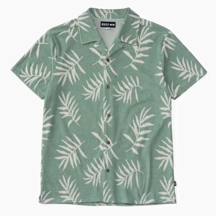 Reef TShirts and Shirts Men Kenji Short Sleeve Terry Knit Shirt Almond Milk