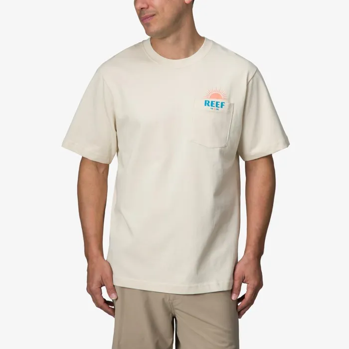 Reef TShirts and Shirts Men Sunrise Pocket Short Sleeve Tee Almond