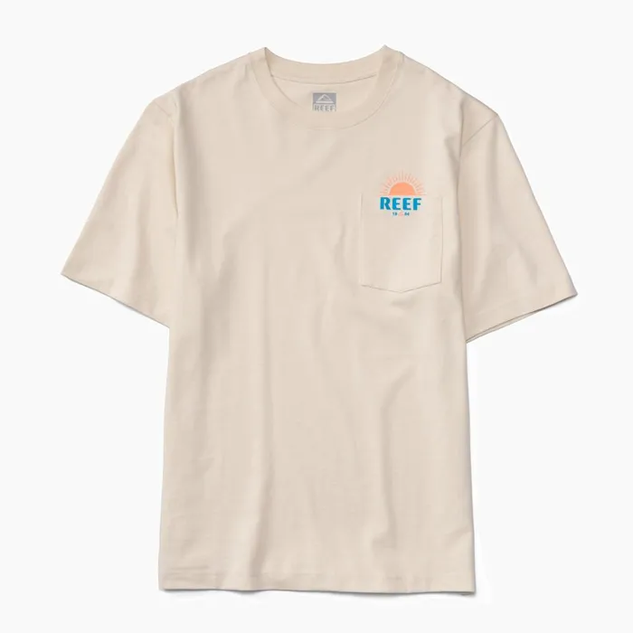 Reef TShirts and Shirts Men Sunrise Pocket Short Sleeve Tee Almond