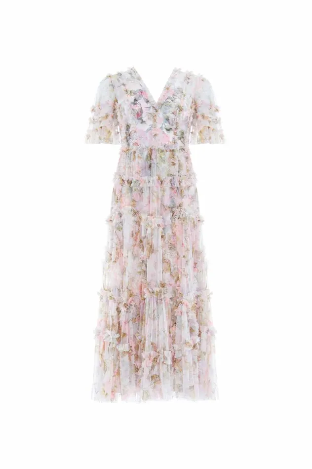 Rose Powder Ruffle Ballerina Dress Multi Women Needle and Thread Dresses