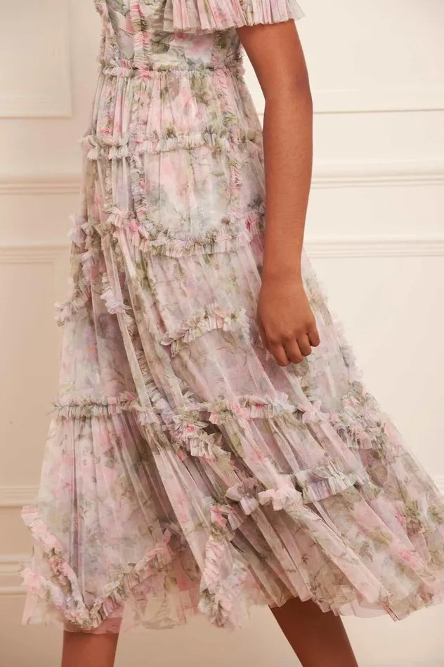 Rose Powder Ruffle Ballerina Dress Multi Women Needle and Thread Dresses