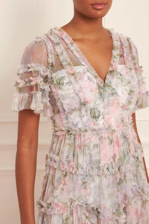 Rose Powder Ruffle Ballerina Dress Multi Women Needle and Thread Dresses
