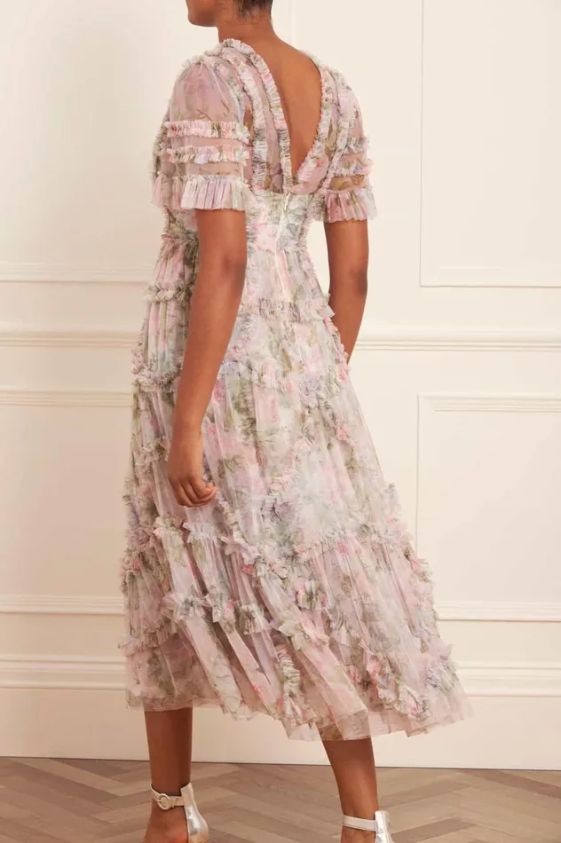 Rose Powder Ruffle Ballerina Dress Multi Women Needle and Thread Dresses