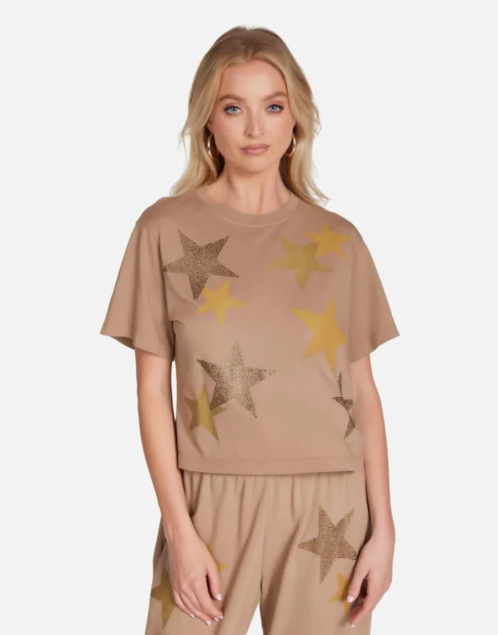 Rue Gold Crystal Multi Stars Sand Dune Women039s Lauren Moshi Short Sleeve