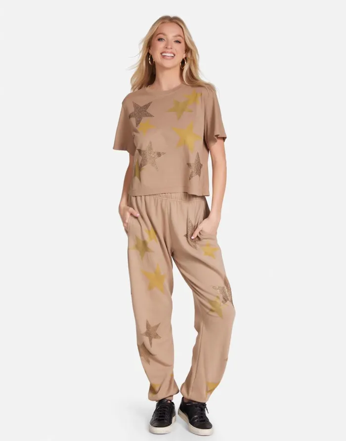 Rue Gold Crystal Multi Stars Sand Dune Women039s Lauren Moshi Short Sleeve