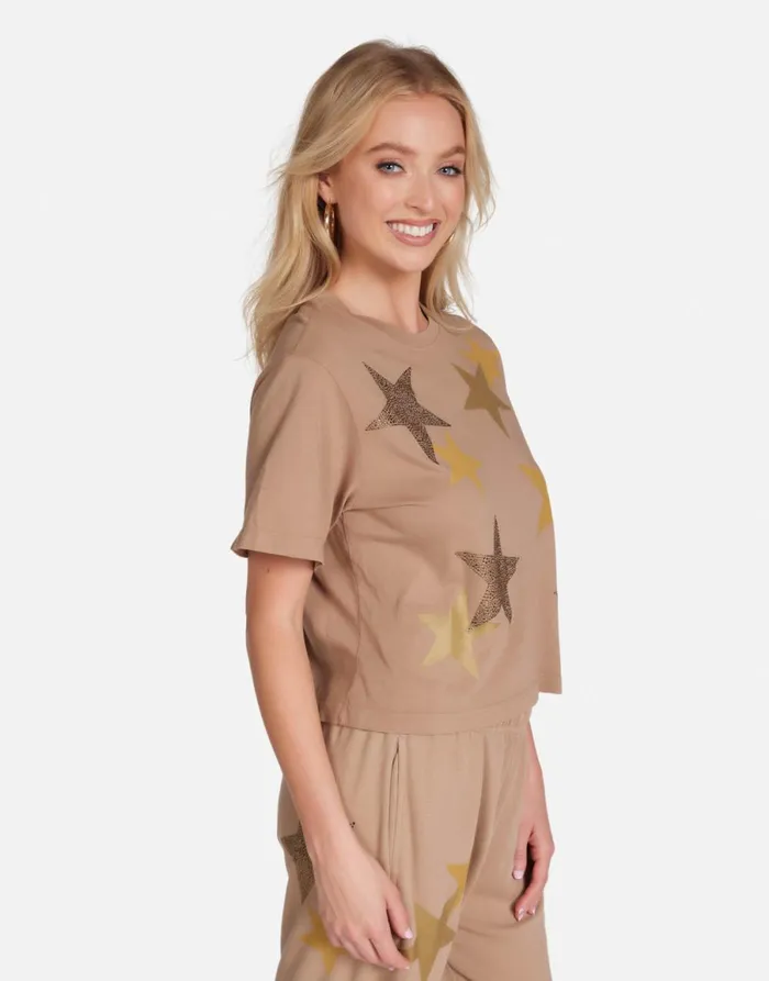 Rue Gold Crystal Multi Stars Sand Dune Women039s Lauren Moshi Short Sleeve