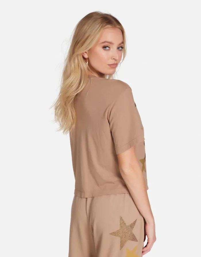 Rue Gold Crystal Multi Stars Sand Dune Women039s Lauren Moshi Short Sleeve