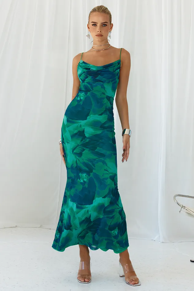 Runaway The Label Maxi Shop KAPRI SLIP DRESS 8211 GREEN FLORAL Runaway The Label Maxi Shop KAPRI SLIP DRESS 8211 GREEN FLORAL