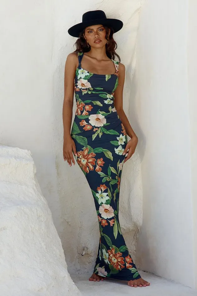 Runaway The Label Maxi Shop MAIORI MAXI DRESS 8211 BLACK FLORAL