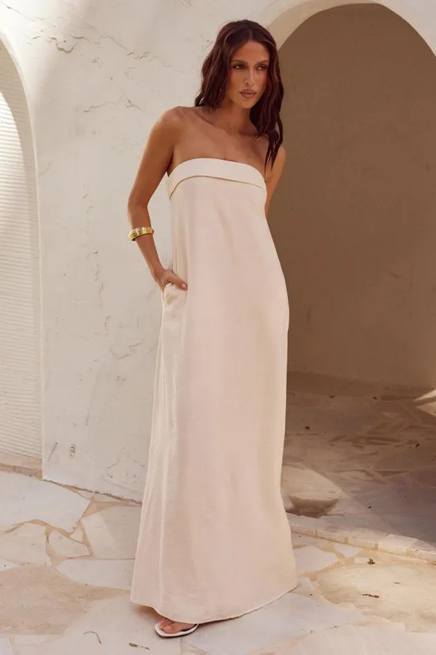 Runaway The Label Maxi Shop SAPHIRA MAXI DRESS 8211 STONE
