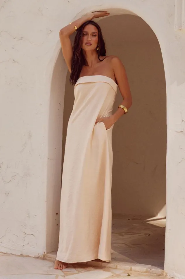 Runaway The Label Maxi Shop SAPHIRA MAXI DRESS 8211 STONE