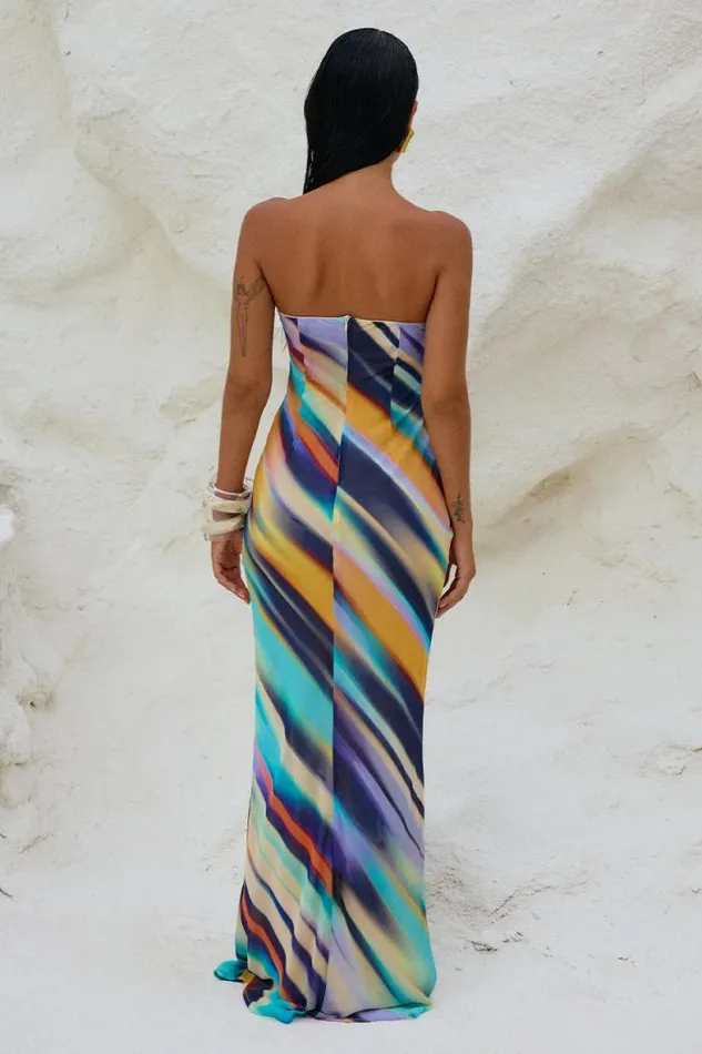 Runaway The Label Maxi Shop VELZY STRAPLESS DRESS 8211 AINSLEY PRINT