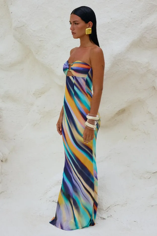 Runaway The Label Maxi Shop VELZY STRAPLESS DRESS 8211 AINSLEY PRINT