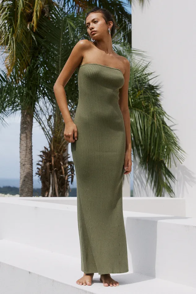 Runaway The Label Maxi Shop VITA MAXI DRESS 8211 KHAKI