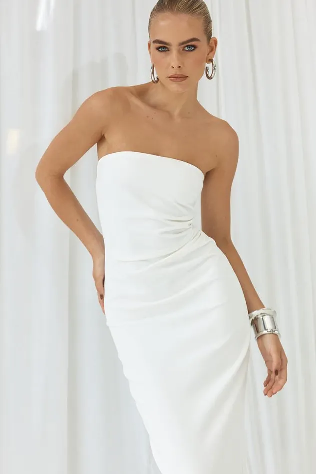 Runaway The Label Midi Shop DEMY MIDI DRESS 8211 WHITE