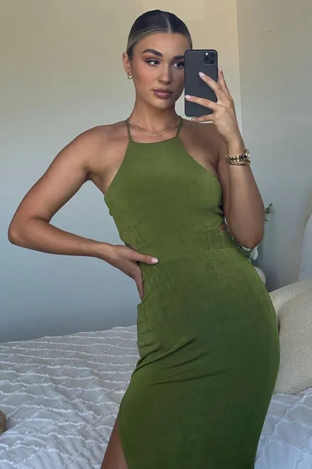 Runaway The Label Midi Shop Desired Dress 8211 Grass Runaway The Label Midi Shop Desired Dress 8211 Grass