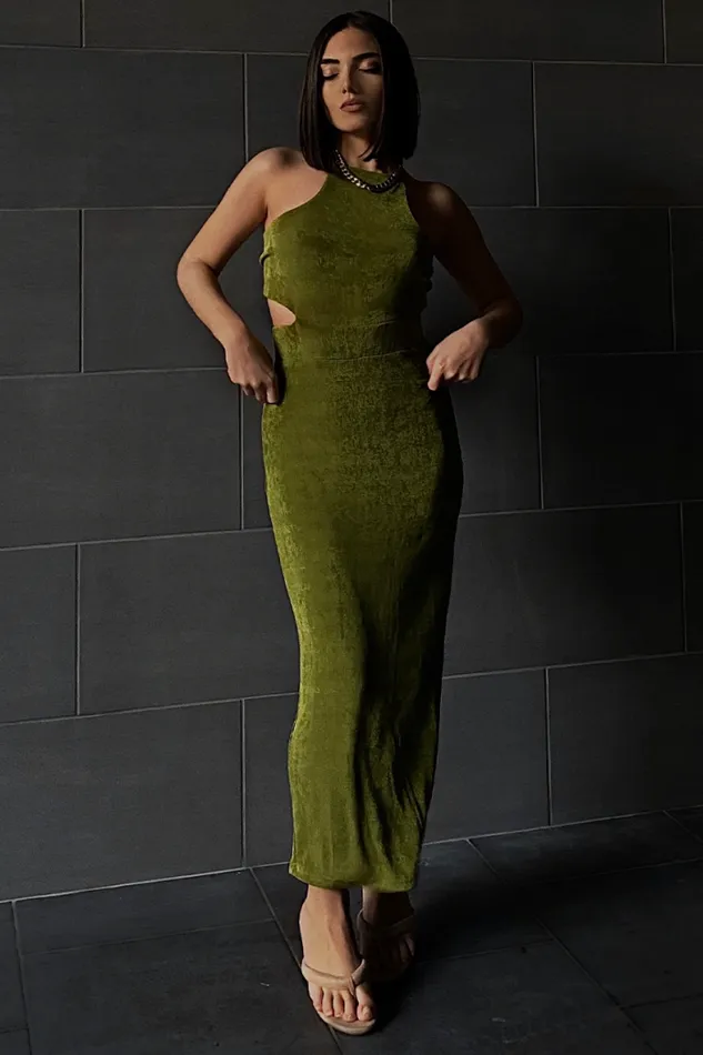 Runaway The Label Midi Shop Desired Dress 8211 Grass Runaway The Label Midi Shop Desired Dress 8211 Grass