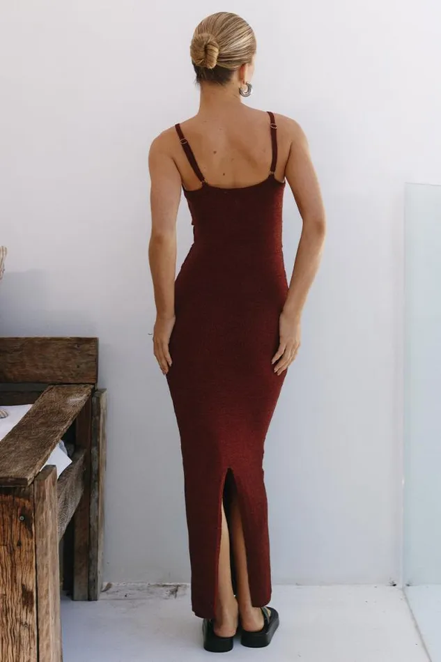 Runaway The Label Midi Shop NORMANI MIDI DRESS 8211 CHOCOLATE