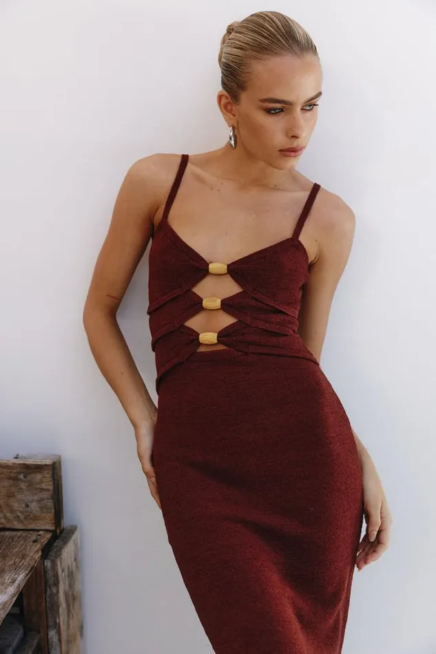 Runaway The Label Midi Shop NORMANI MIDI DRESS 8211 CHOCOLATE