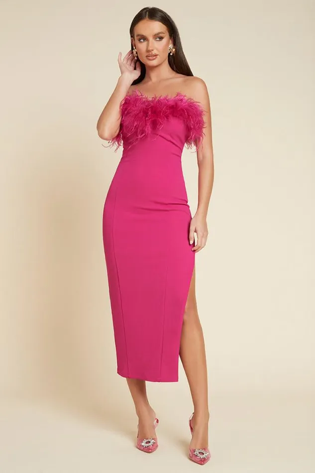 Runaway The Label Midi Shop VALENTINA MIDI DRESS 8211 FUCHSIA
