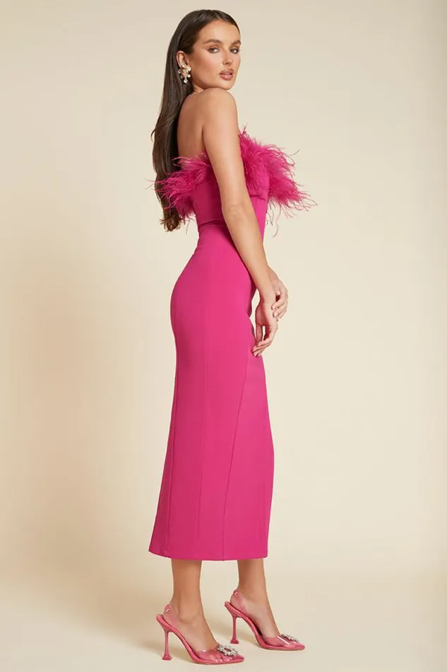 Runaway The Label Midi Shop VALENTINA MIDI DRESS 8211 FUCHSIA