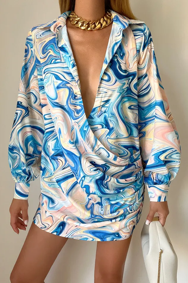 Runaway The Label Mini Shop Etoile Shirt Dress 8211 Blue