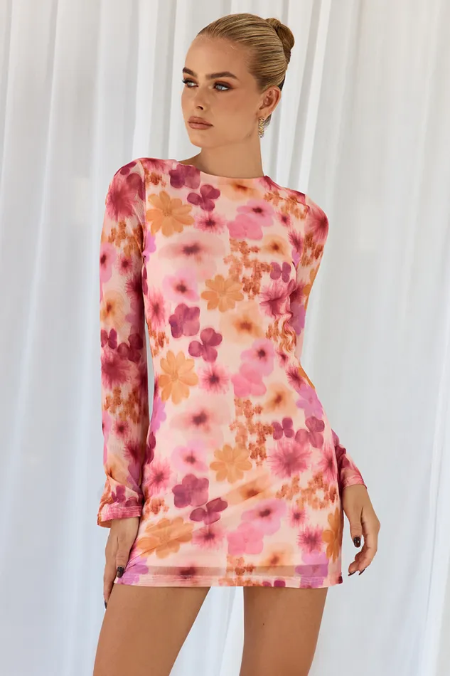 Runaway The Label Mini Shop LANAH MINI DRESS 8211 ORANGE FLORAL