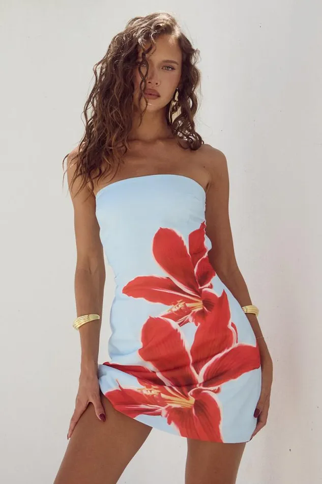 Runaway The Label Mini Shop PRIMROSE MINI DRESS 8211 RED LILY