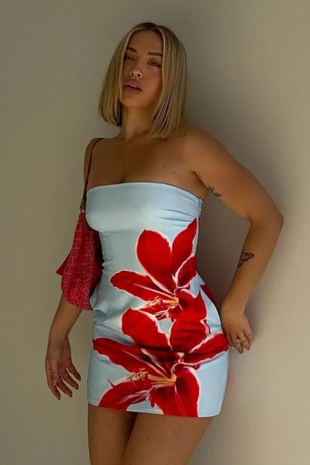 Runaway The Label Mini Shop PRIMROSE MINI DRESS 8211 RED LILY