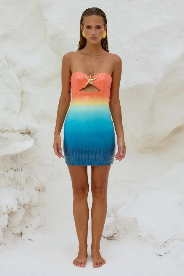 Runaway The Label Mini Shop STELLAR MINI DRESS 8211 ORANGEBLUE