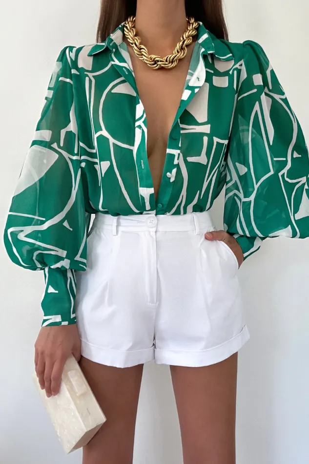 Runaway The Label Shirts and Blouses Shop FLEETWOOD BLOUSE 8211 GIANI GREEN
