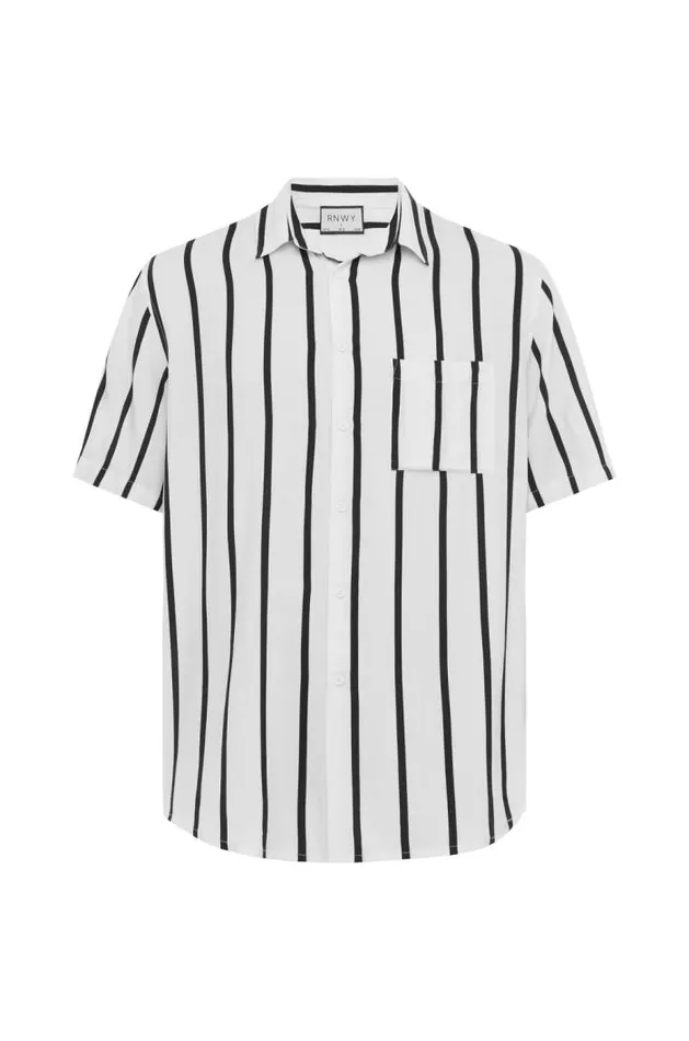 Runaway The Label Shirts Menswear ELIJAH SHIRT 8211 WHITEBLACK