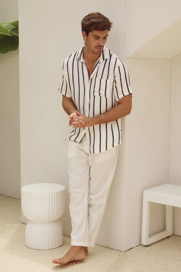 Runaway The Label Shirts Menswear ELIJAH SHIRT 8211 WHITEBLACK