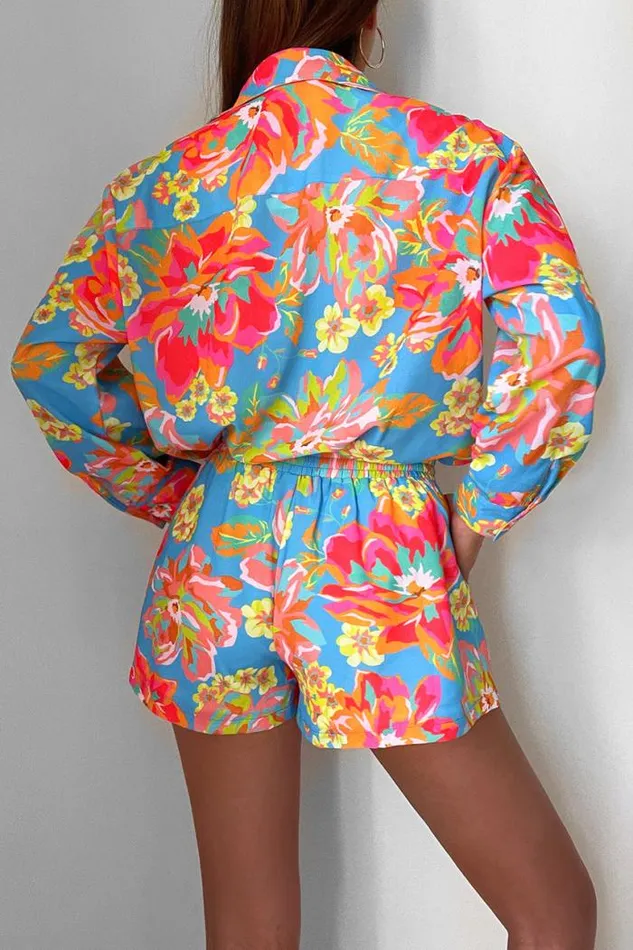 Runaway The Label Shorts Shop Eden Short 8211 Blue Floral Runaway The Label Shorts Shop Eden Short 8211 Blue Floral