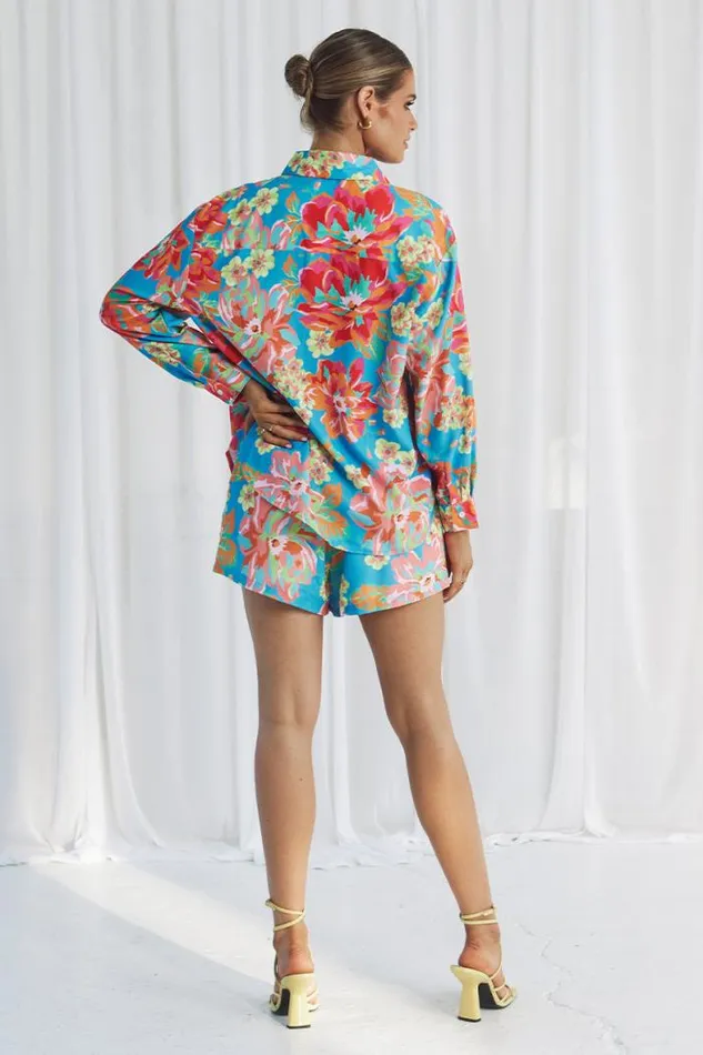 Runaway The Label Shorts Shop Eden Short 8211 Blue Floral Runaway The Label Shorts Shop Eden Short 8211 Blue Floral