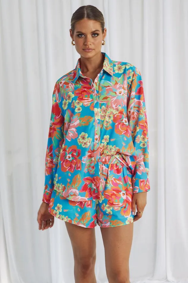 Runaway The Label Shorts Shop Eden Short 8211 Blue Floral Runaway The Label Shorts Shop Eden Short 8211 Blue Floral
