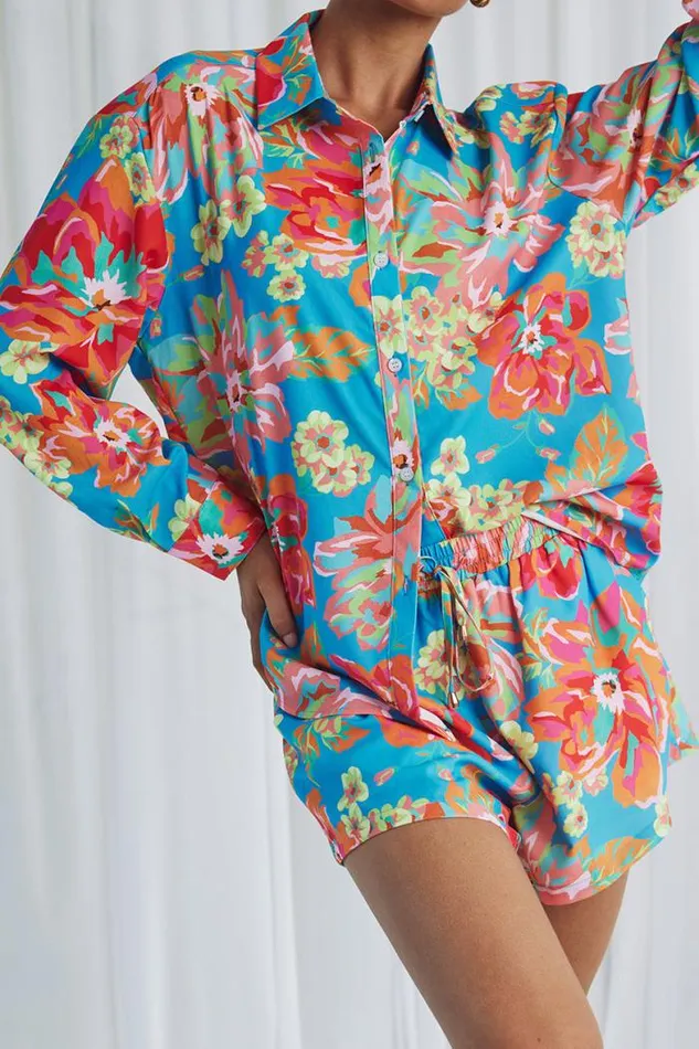 Runaway The Label Shorts Shop Eden Short 8211 Blue Floral Runaway The Label Shorts Shop Eden Short 8211 Blue Floral