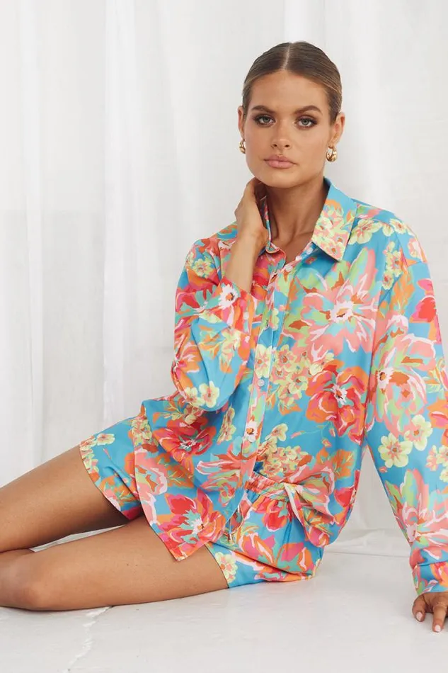 Runaway The Label Shorts Shop Eden Short 8211 Blue Floral Runaway The Label Shorts Shop Eden Short 8211 Blue Floral