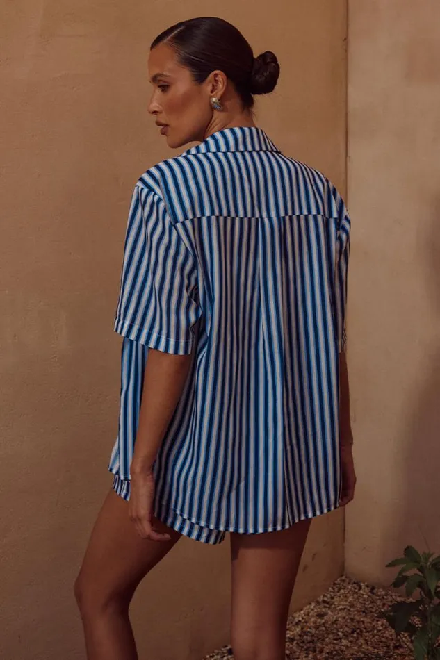 Runaway The Label Shorts Shop LIORA SHORT 8211 INDIGO STRIPE